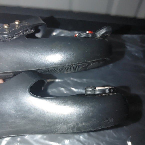 Mini Melissa Black and Red Dress Shoes with Polka Dot Bow Size 8 - Picture 3 of 9